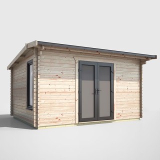 14 x 10 Power Apex Log Cabin Centre Doors