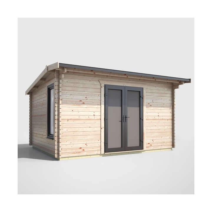 14 x 10 Power Apex Log Cabin Centre Doors