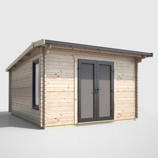 12 x 14 Power Apex Log Cabin Centre Doors