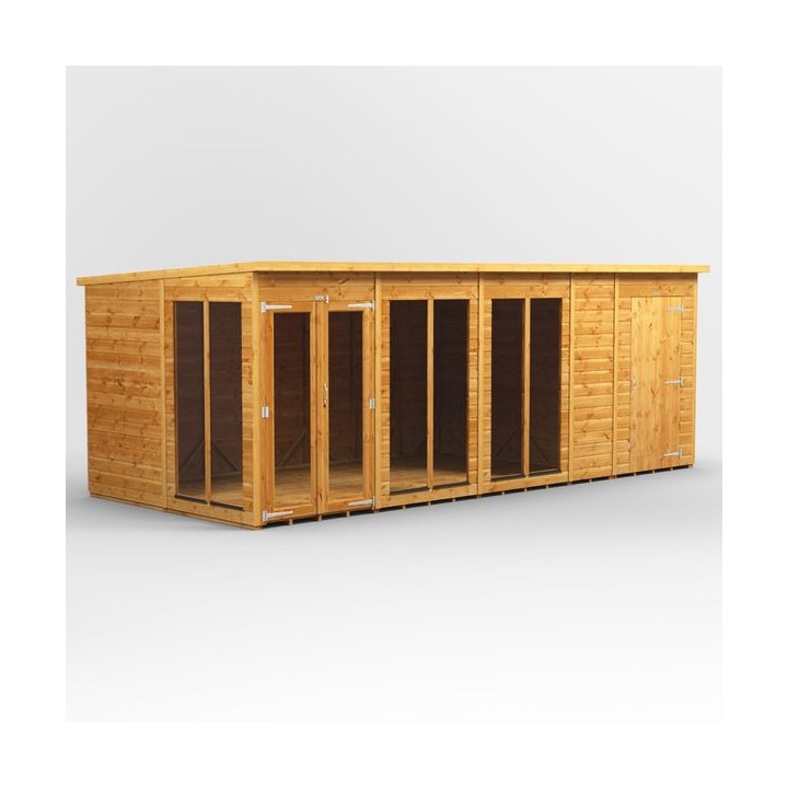 18 x 8 Power Pent Summerhouse With 4ft Side Store