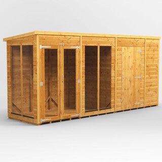 14 x 4 Power Pent Summerhouse With 6ft Side Store
