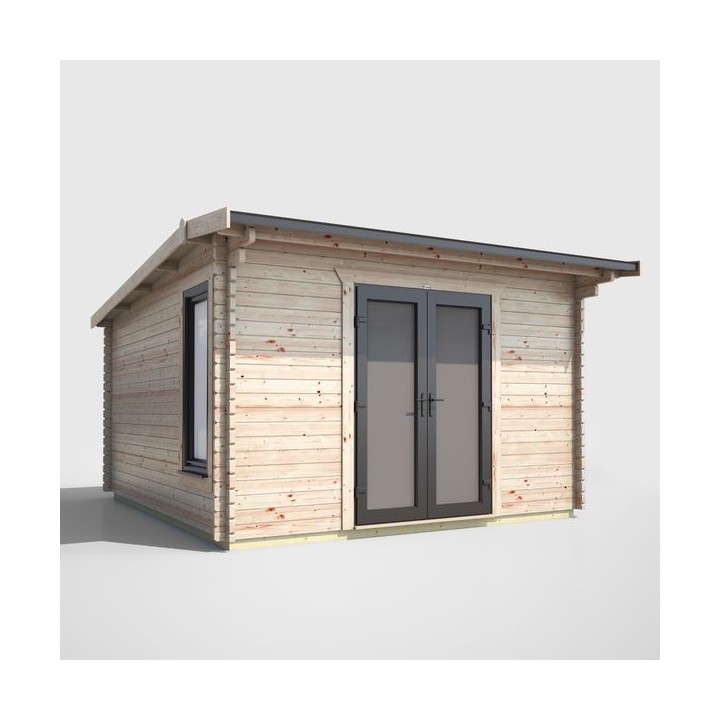12 x 12 Power Apex Log Cabin Centre Doors
