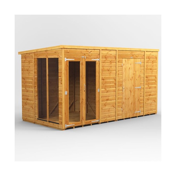 12 x 6 Power Pent Summerhouse With 6ft Side Store