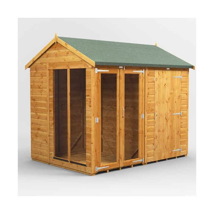 8 x 6 Power Apex Summerhouse With 4ft Side Store