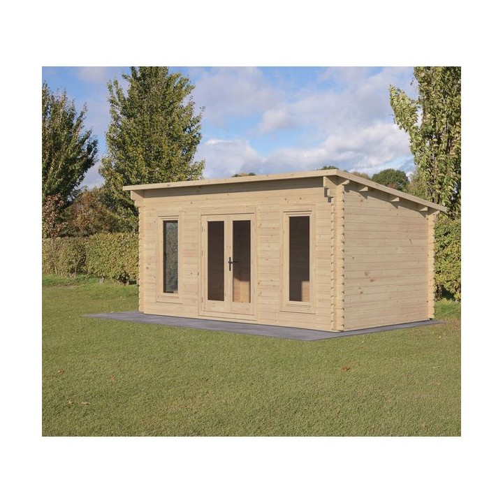 Forest Garden  5 x 3mElmley Log Cabin Underlay and Felt 34 Installed