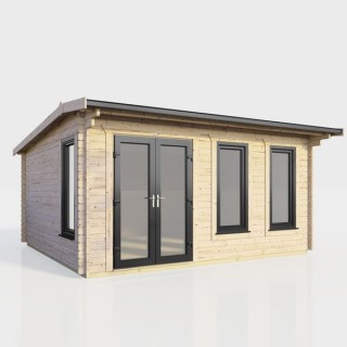 16 x 12 Power Apex Log Cabin Left Doors
