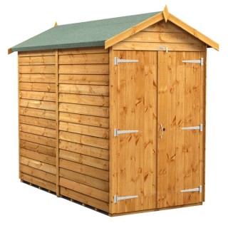 8 x 4 Power Overlap Apex Double Doors No Windows