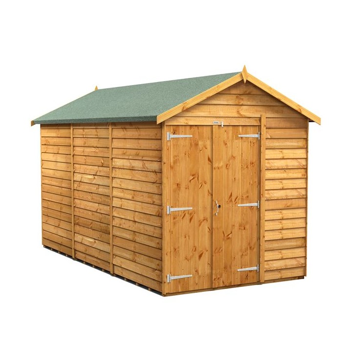 12 x 6 Power Overlap Apex Double Doors No Windows