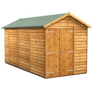 14 x 6 Power Overlap Apex Double Doors No Windows