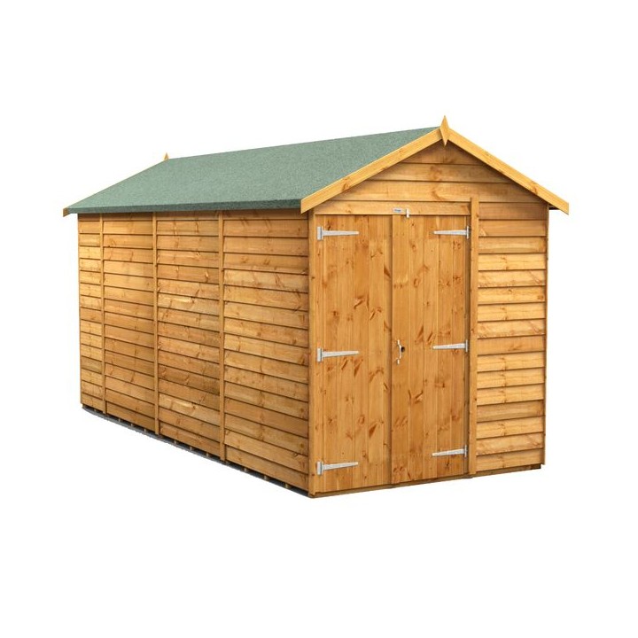 14 x 6 Power Overlap Apex Double Doors No Windows