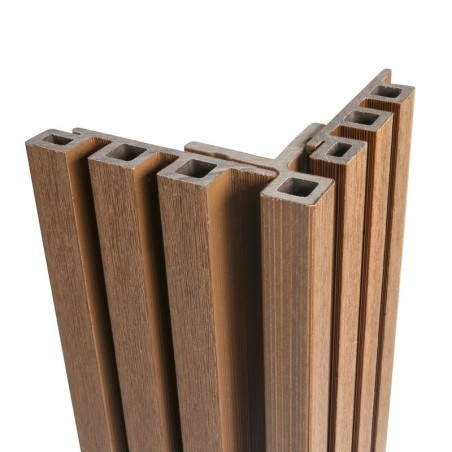 Ecoscape Spiced Oak Composite Slatted Cladding Corner Trim 3600mm