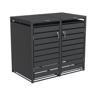 Double Bin Storage with Lid - Charcoal
