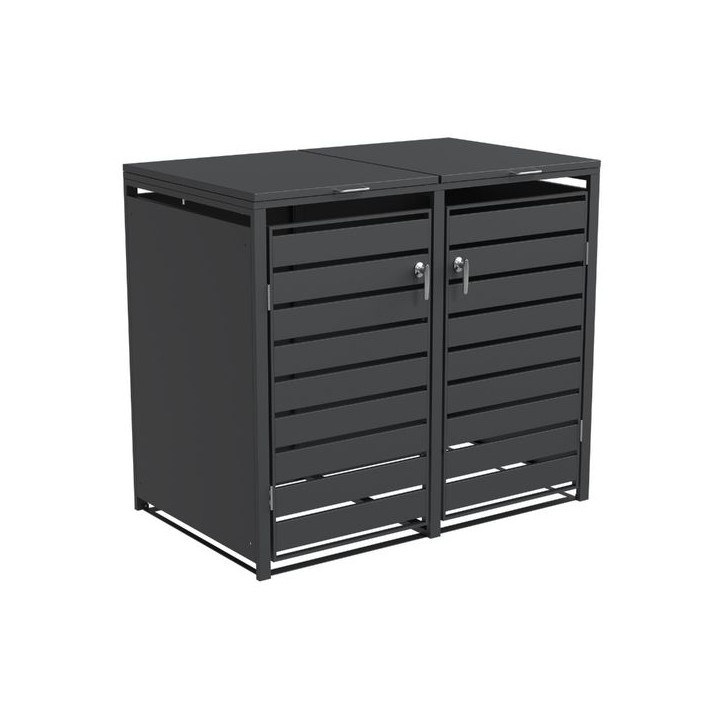 Double Bin Storage with Lid - Charcoal