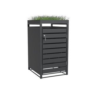 Single Bin Storage with Planter - Charcoal