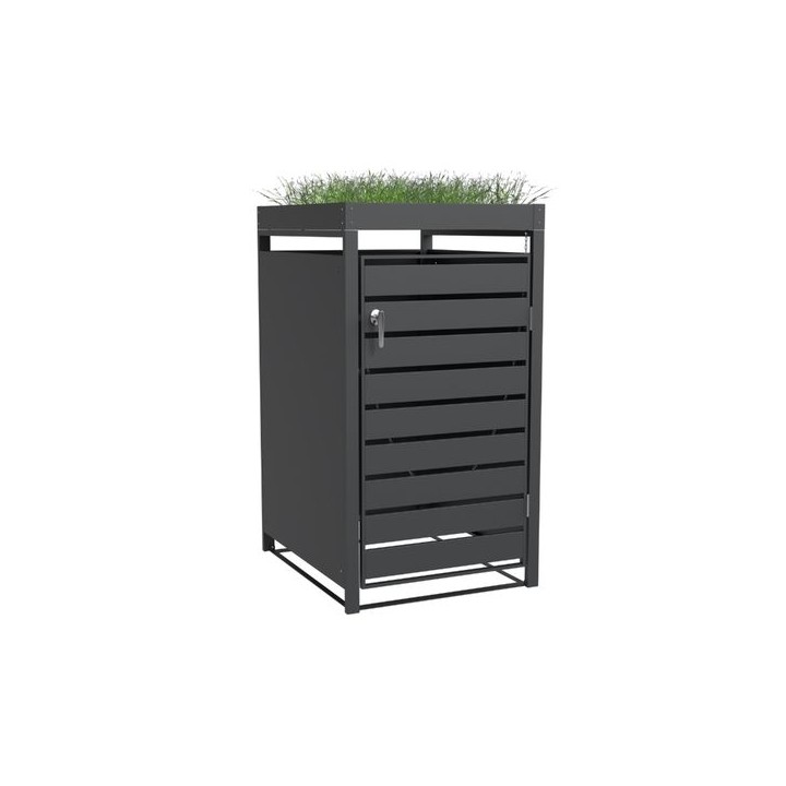 Single Bin Storage with Planter - Charcoal