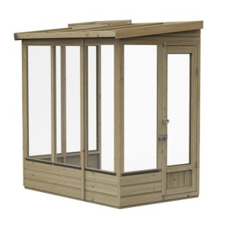 6 x 4 Wallscape LEAN-TO Greenhouse Solid Back Forest Garden