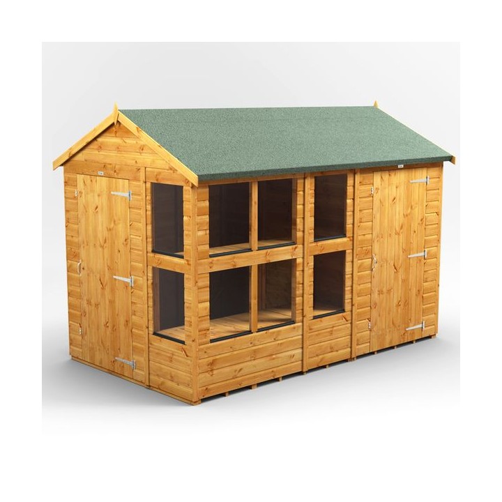 10 x 6 Power Apex Potting Shed With 4ft Side Store