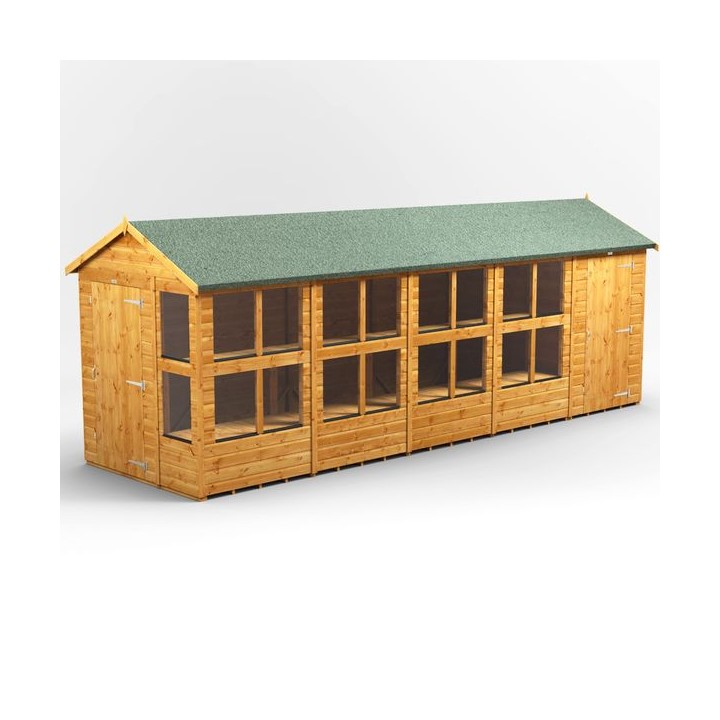 20 x 6 Power Apex Potting Shed With 4ft Side Store