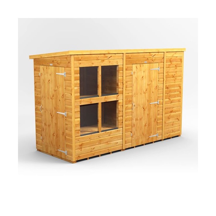 10 x 4 Power Pent Potting Shed With 6ft Side Store