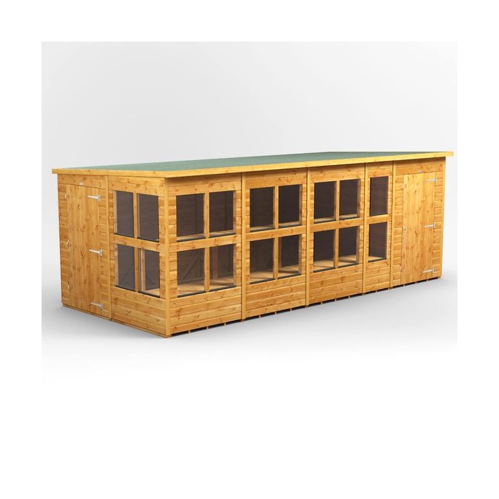 18 x 8 Power Pent Potting Shed With 4ft Side Store