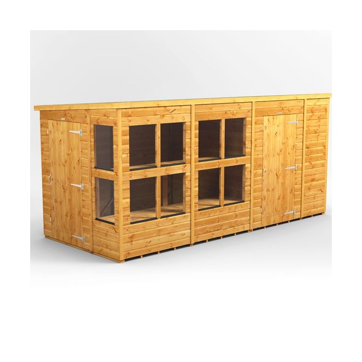 14 x 6 Power Pent Potting Shed With 6ft Side Store