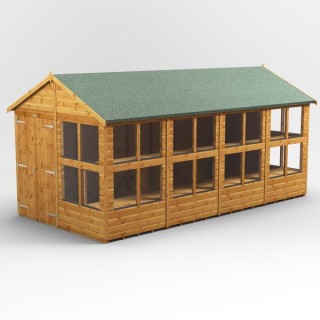 16 x 8 Power Apex Double Door Potting Shed