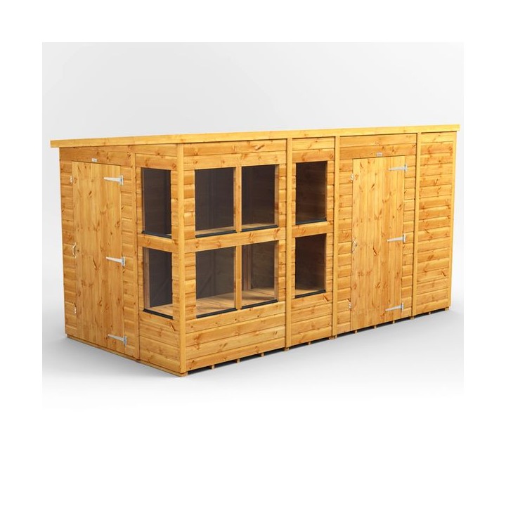 12 x 6 Power Pent Potting Shed With 6ft Side Store