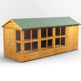 16 x 6 Power Apex Potting Shed With 4ft Side Store