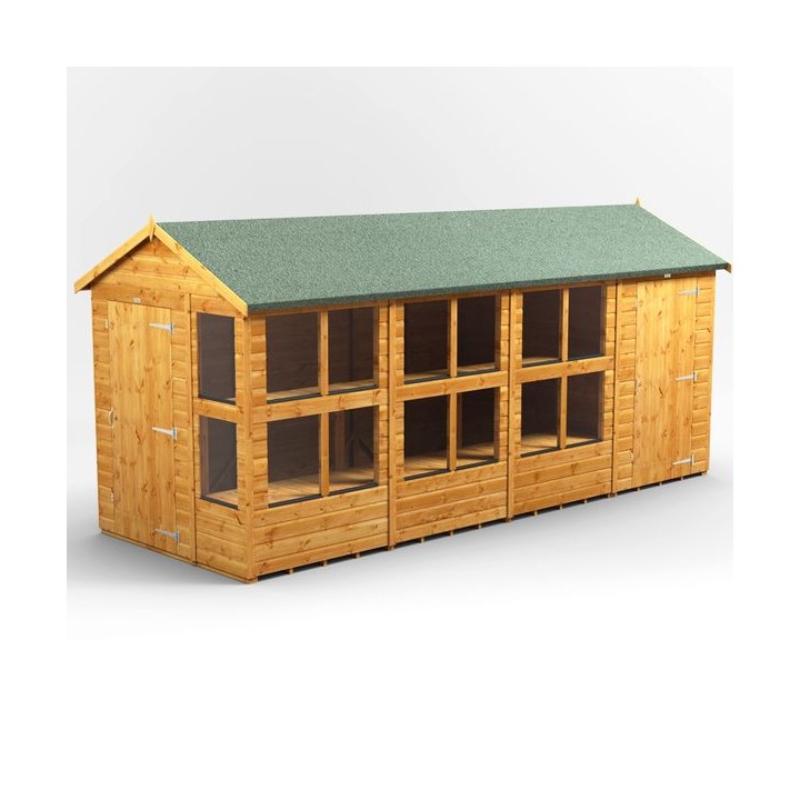 16 x 6 Power Apex Potting Shed With 4ft Side Store
