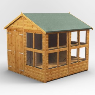 8 x 8 Power Apex Double Door Potting Shed