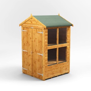 4 x 4 Power Apex Double Door Potting Shed