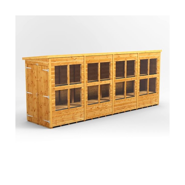 16 x 4 Power Pent Double Door Potting Shed