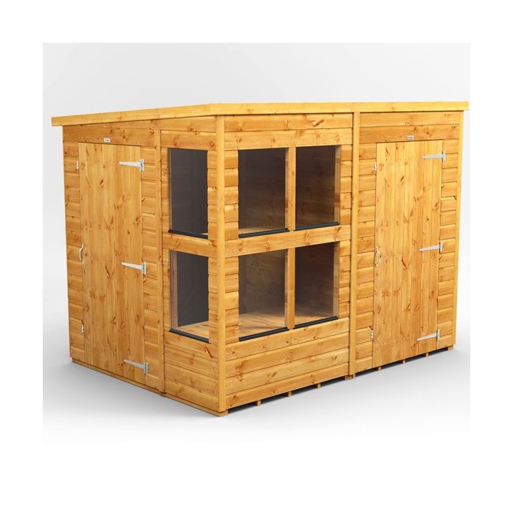 8 x 6 Power Pent Potting Shed With 4ft Side Store