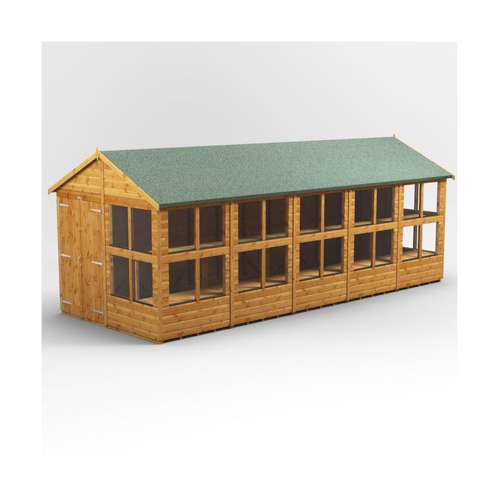 20 x 8 Power Apex Double Door Potting Shed