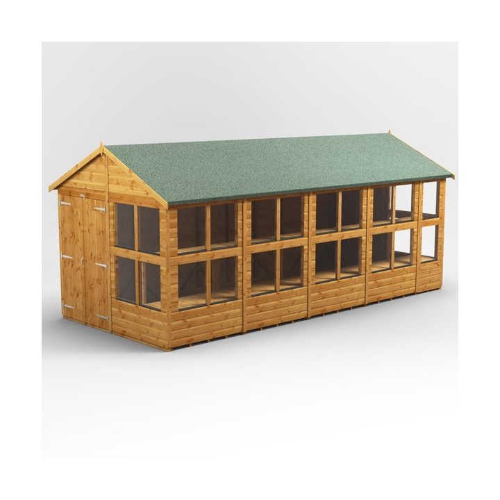 18 x 8 Power Apex Double Door Potting Shed