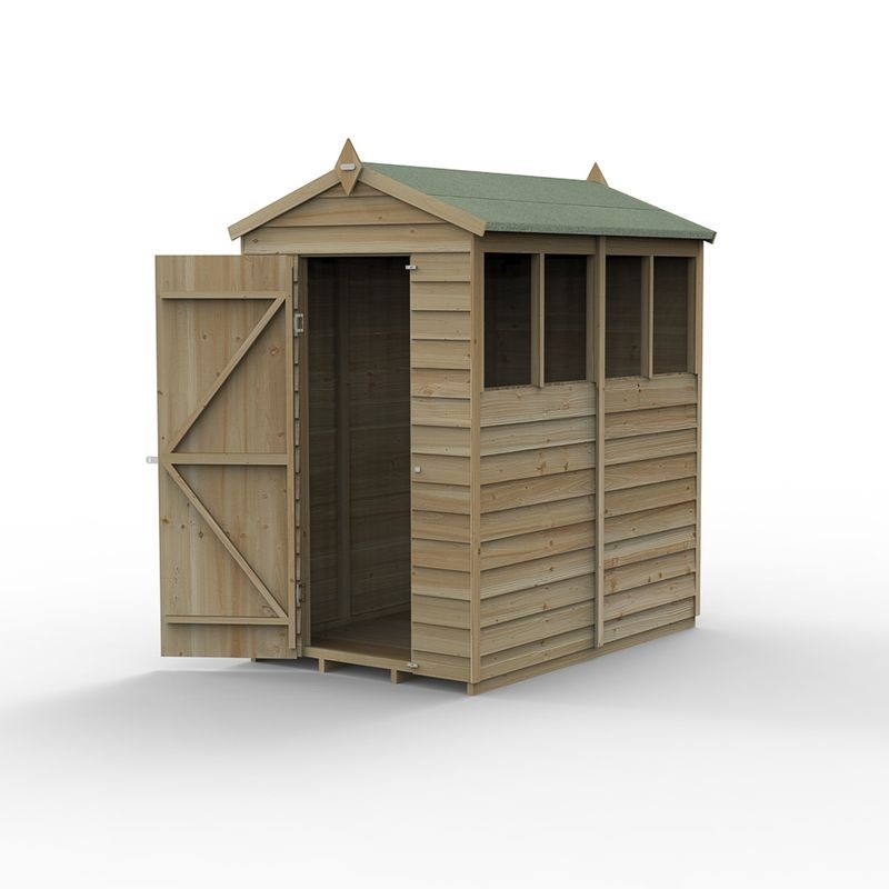 4LIFE Apex Shed 4 x 6 - Single Door - 4 Windows Home Delivery