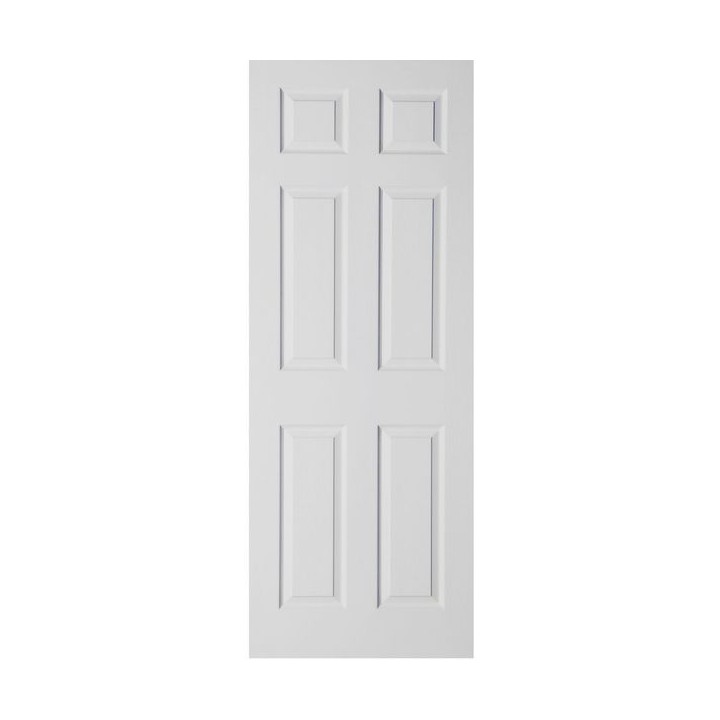 Travis Perkins White Primed 6 Panel Grain Hollow Core Door 1981 x 610 x 35mm