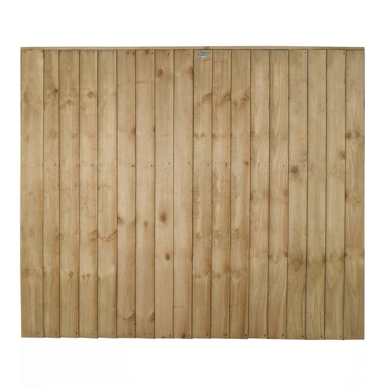 6ft x 5ft 1.83m x 1.54m Pressure Treated Vertical Board Fence Panel - Pack of 3