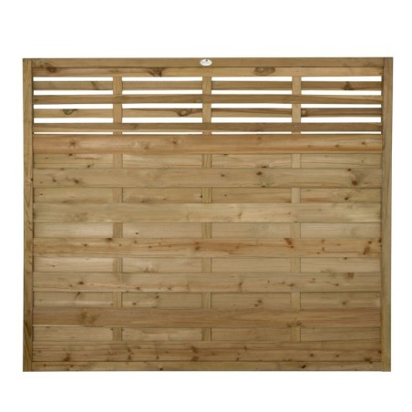 Forest Garden 1.8m x 1.5m Pressure Treated Decorative Kyoto Fence Panel - Pack of 3