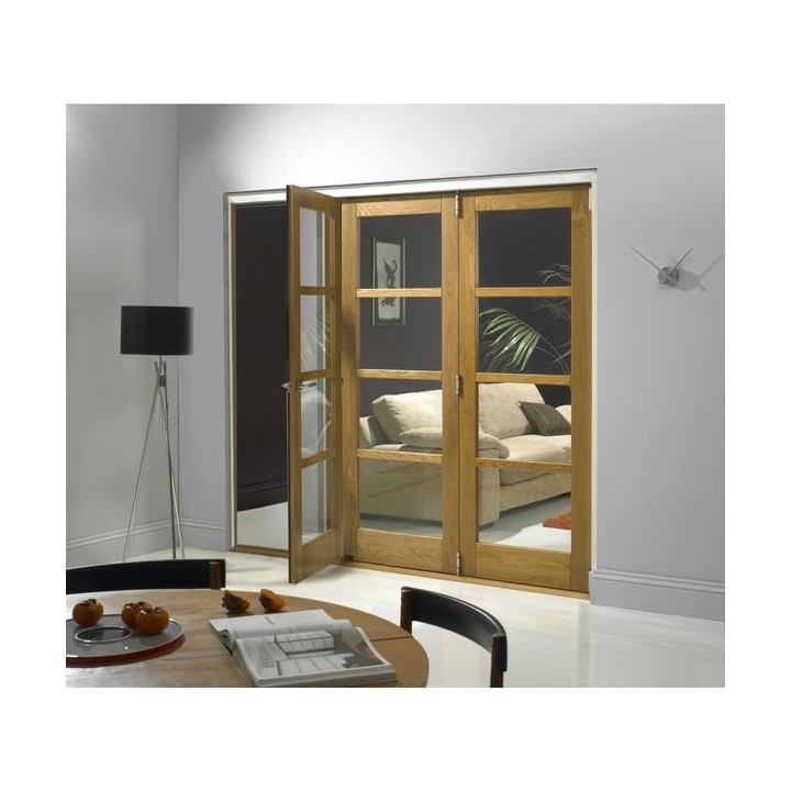 Jci Oak Veneer Shaker Folding Room Divider Door 2090mm