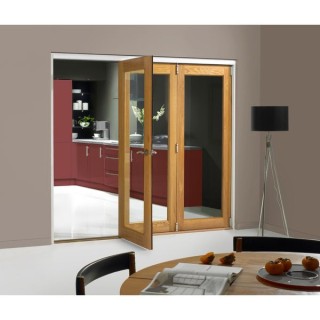 Jci Door Unfinished 1 Light Oak Veneer Fold Room Divider 2100 x 40mm