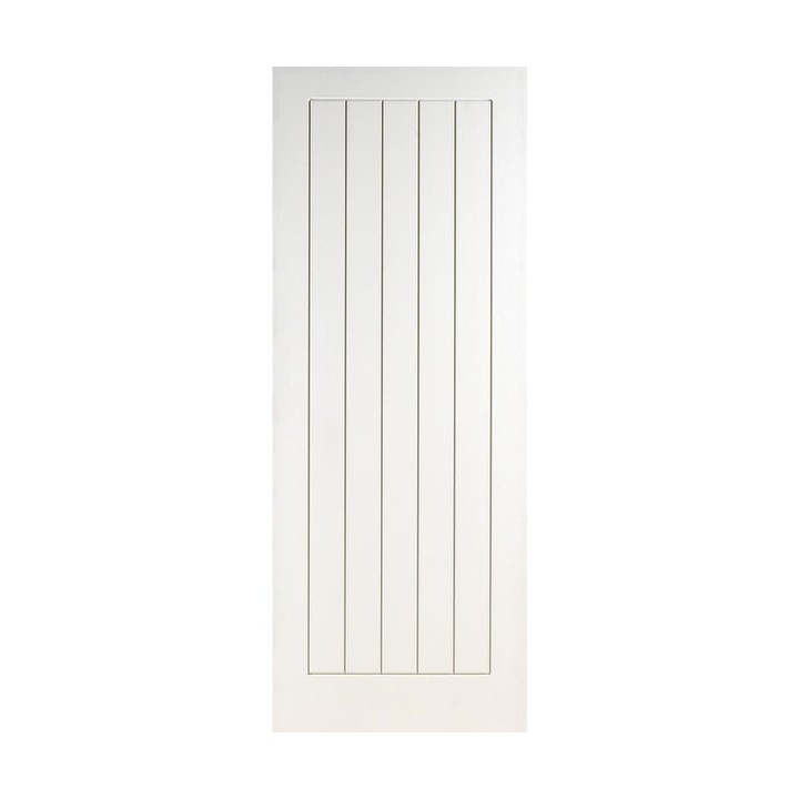 Travis Perkins Suffolk White Primed Grained Hollow Core Door 1981 x  610 x 35mm