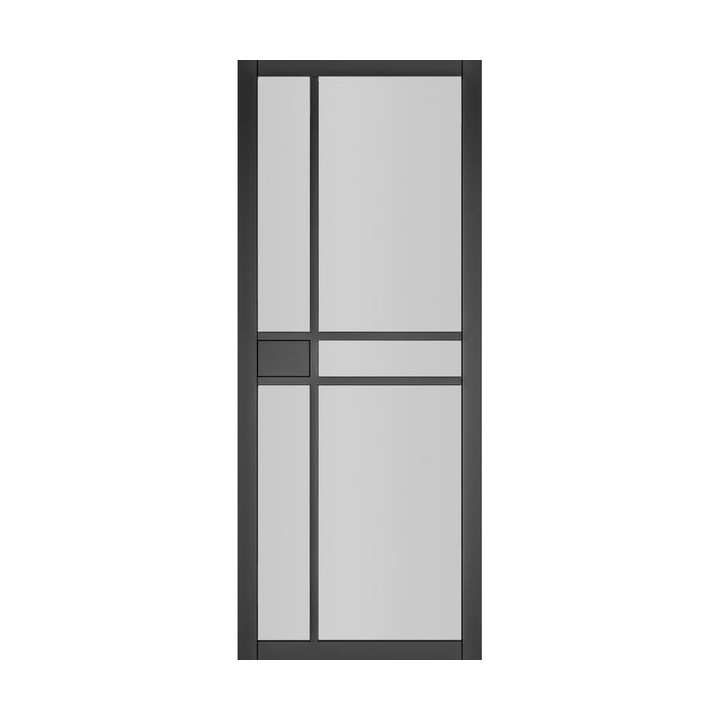 Deanta Dalston Black Prefinished Glazed 1981mm x 838mm x 35mm