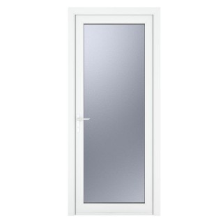 Crystal Single Door Full Glass Right Hand White Obscure 840 x 2090 x 70mm