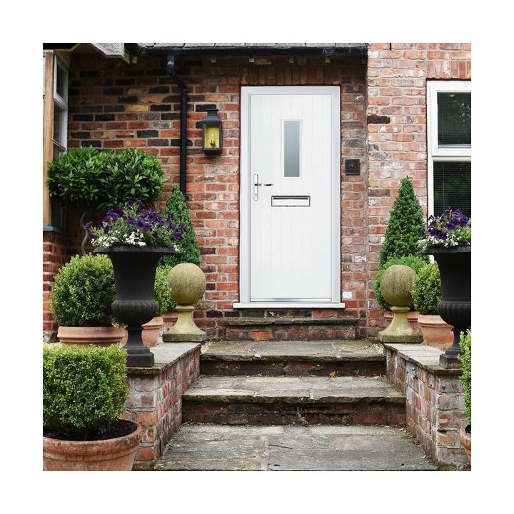 Crystal Composite Door Cottage Long Glass White Right Hand 150 Cill Included 920 x 2055 Obscure Glass GLAZING.