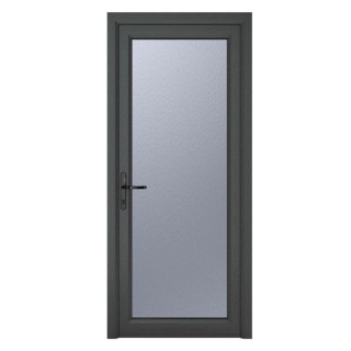 Crystal Single Door Full Glass Right Hand Grey 7016 External White Internal Obscure 890 x 2090 x 70mm