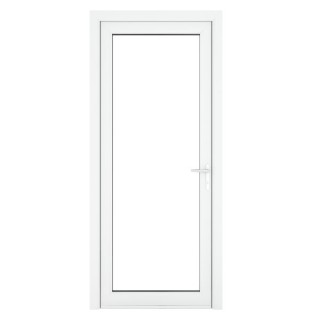 Crystal Single Door Full Glass Left Hand White Clear 920 x 2090 x 70mm