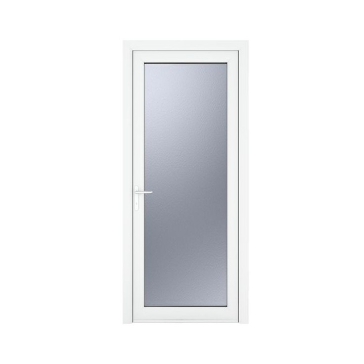 Crystal Single Door Full Glass Right Hand White Obscure 890 x 2090 x 70mm
