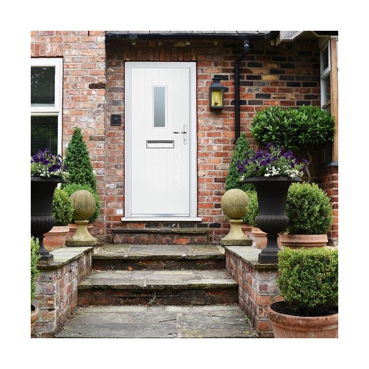 Crystal Composite Door Cottage Long Glass White Left Hand 150 Cill Included 920 x 2055 Obscure Glass GLAZING.