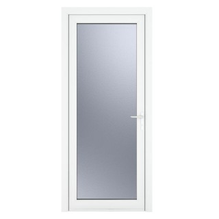 Crystal Single Door Full Glass Left Hand White Obscure 920 x 2090 x 70mm